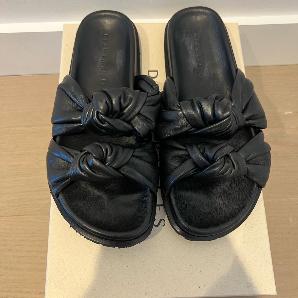Dear Frances Leather Tye Slides